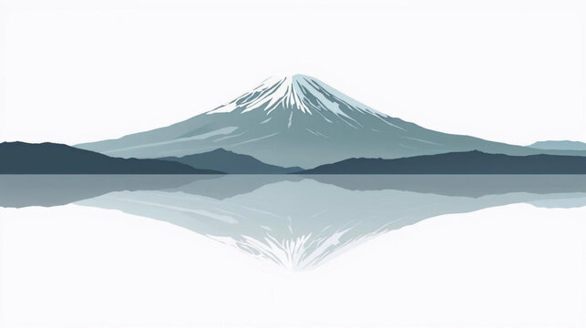 mount fuji in winter at lake landscape.