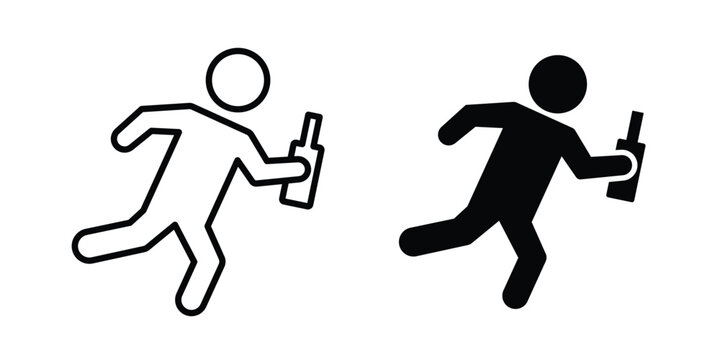 Drunk human icon in different style. vector flat and outlined icons