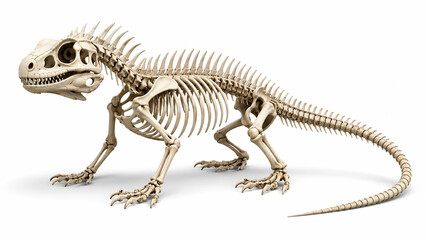 Naklejka premium Detailed 3D Cartoon Iguana Skeleton Anatomy Isolated on White Background