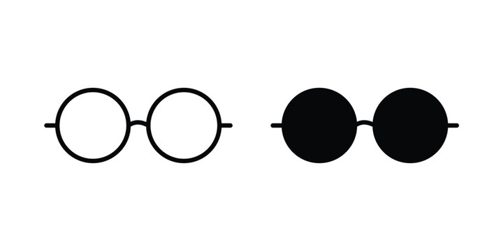 eyeglasses icon in different style. vector flat and outlined icons
