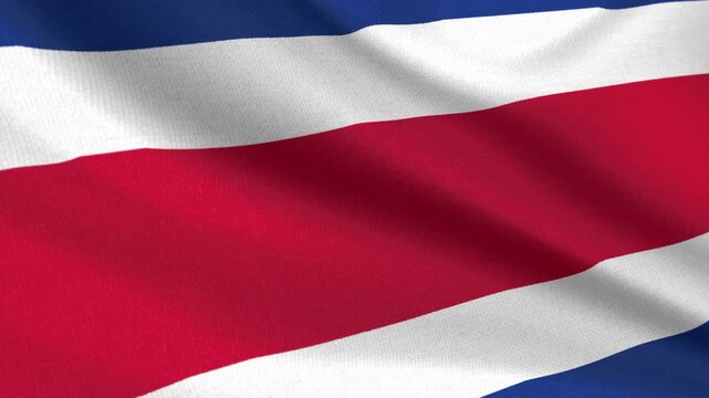 Seamless 3D video of the Costa Rica flag fluttering in the wind looping
