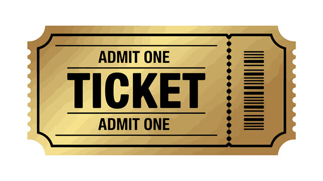 Vintage style ticket design admit one isolated graphic illustration