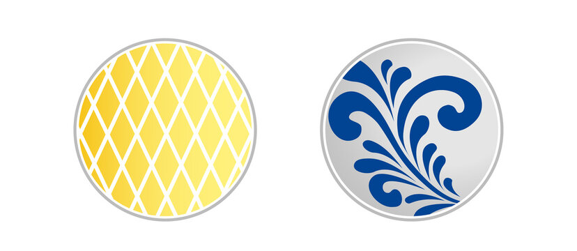 Apfelwein Bembel und Geripptes Glas. Typisches Getr&auml;nk in Hessen: zwei Buttons mit Icon Illustrationen, transparent ohne Hintergrund	