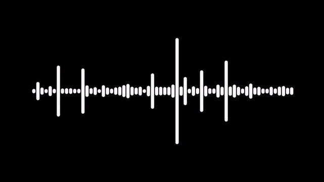 dual color audio spectrum waveform animation, white and green sound line visualization on transparent background, alpha channel music frequency beats, professional equalizer 4k,
