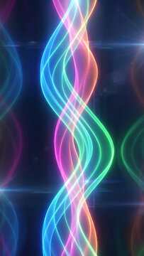 Abstract background with glowing multicolored wavy light lines abstract background colorful