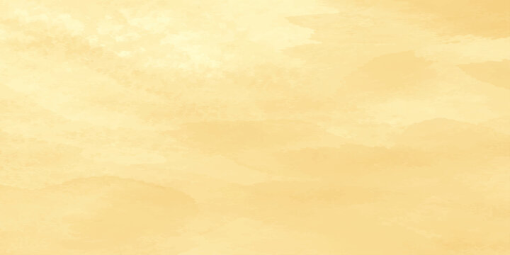 Abstract yellow watercolor background soft gold cream wash paint texture bright amber cloud design paper banner backdrop
