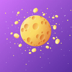 Cheese planet, Fantastic planet, Cheese planet in space © Yuliia Zabuha