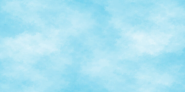 Abstract blue watercolor background soft sky wash paint texture light cyan cloud design paper banner backdrop