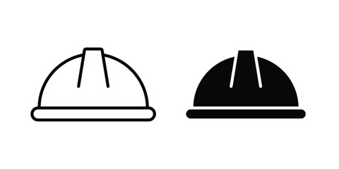 Fototapeta premium Helmet icon in different style. vector flat and outlined icons