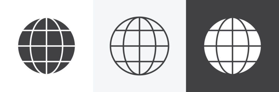Globe icon set for web