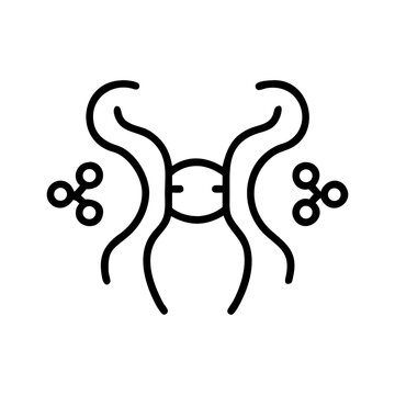 Parasitic organism line art showing microscopic bacterial structure.