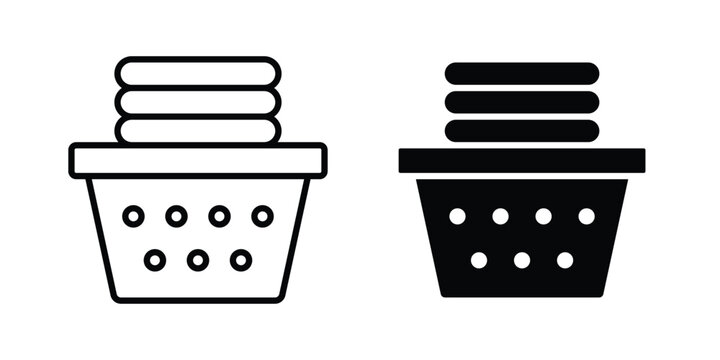 laundry hamper icon in different style. vector flat and outlined icons
