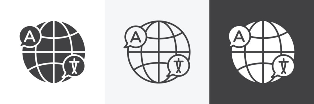 Language icon set for web