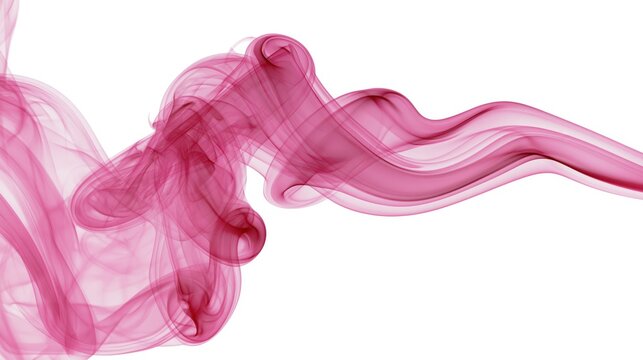 Abstract Red Pink Smoke Swirl on White Background