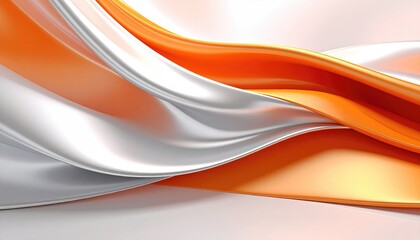 Swirling liquid orange and silver metallic textures, flowing smoothly