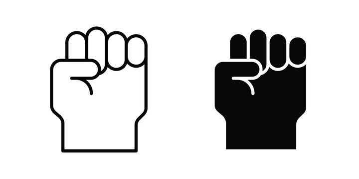 Rebellion icon in different style. vector flat and outlined icons