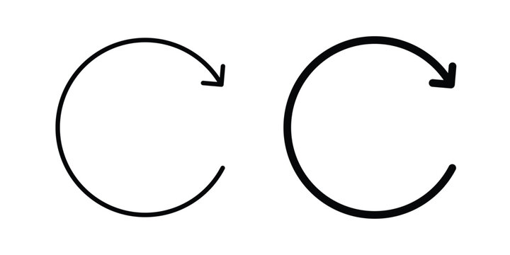 Recurring icon in different style. vector flat and outlined icons