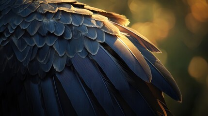 Obraz premium Detailed closeup of a Bald Eagles wing feathers
