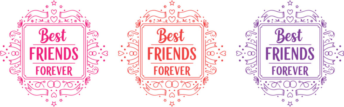 Best Friend Forever Typography Vector