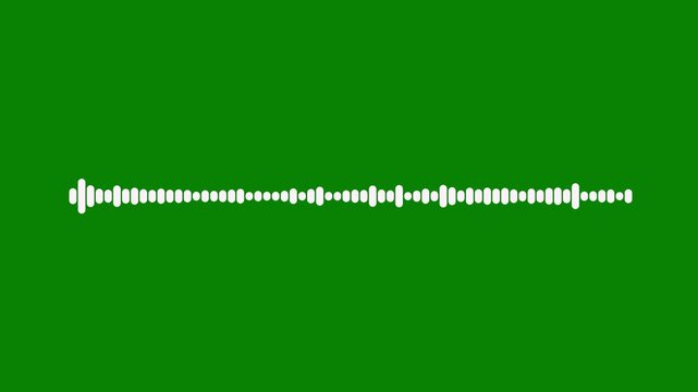 sharp 3d audio wave visualizer with green screen background, dynamic music frequency spectrum animation, professional podcast sound waveform, cinematic equalizer rhythm bars asset,