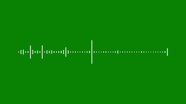 Sound wave audio spectrum green screen, audio waveform visualizer animation, Sound line audio wave visualization voice record animation, music equalizer. 4k