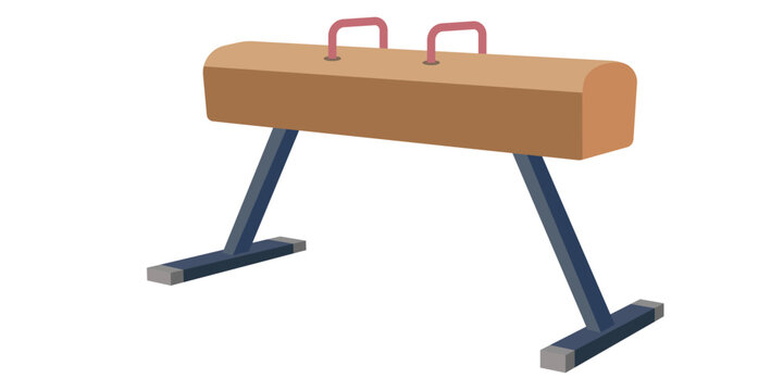 Gymnastics Pommel Horse with Handles and Metal Legs