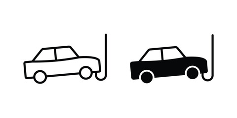 Fototapeta premium Towed car icon in different style. vector flat and outlined icons