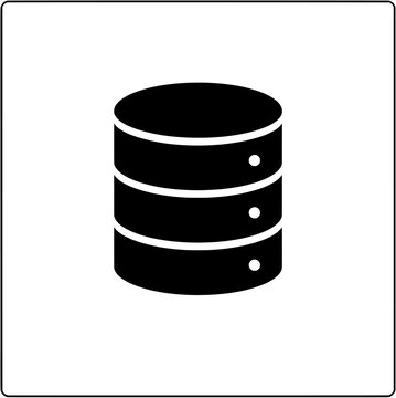 Database Icon Minimal Data Storage Technology Symbol Vector