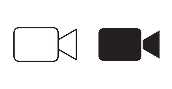 Video call icon. Vector illustration isolated on white.