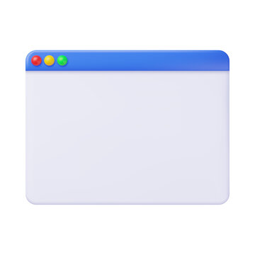 3D Browser Window Web Page UI Interface Icon PNG Illustration
