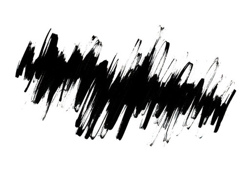 Abstract black squiggle wave pattern design illustration isolated on transparent background
