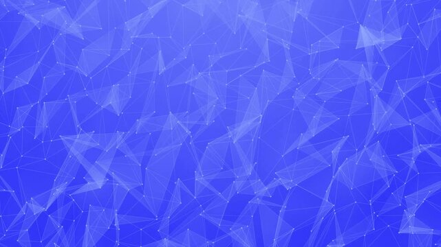 Abstract golden low poly plexus animation, blue digital network connections seamless loop, futuristic cyber data system seamless loop, creative cinematic design element 4k video.