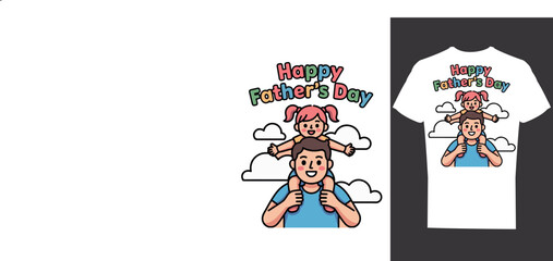 Fototapeta premium Father's Day concept T-shirt design 