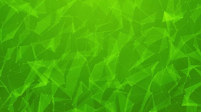 Green plexus abstract technology background, yellow digital network nodes connectivity loop, modern corporate business presentation visuals, high quality creative asset footage 4k video.