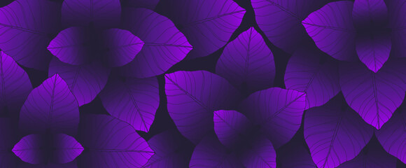 Dark botanical abstract background. Purple leaves or plants vector card, cover, poster, banner © Лилия Агапова