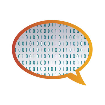Speech bubble with binary code inside