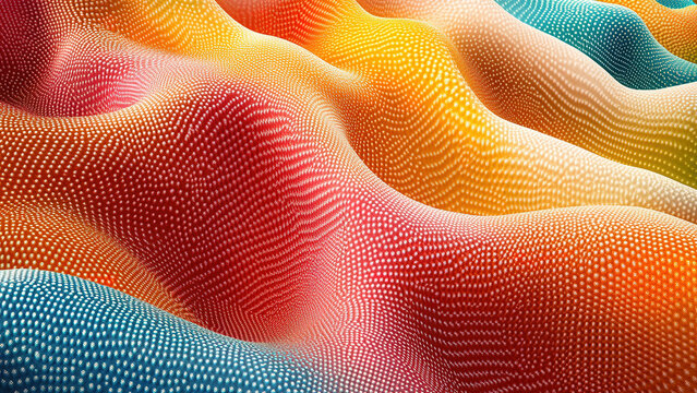 colorful gradation wave halftone pattern texture background, circle, dot