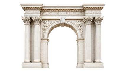 Fototapeta premium Ancient roman triumphal arch architectural stone isolated on transparent background