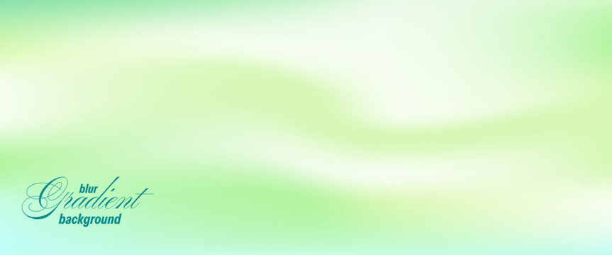 Blur gradient with summer nature for wellness design. Green mint gradation in vibrant fluid mojito and turquoise glow. Vector blur gradient scene with menthol fresh and calm spring mood and fresh vibe