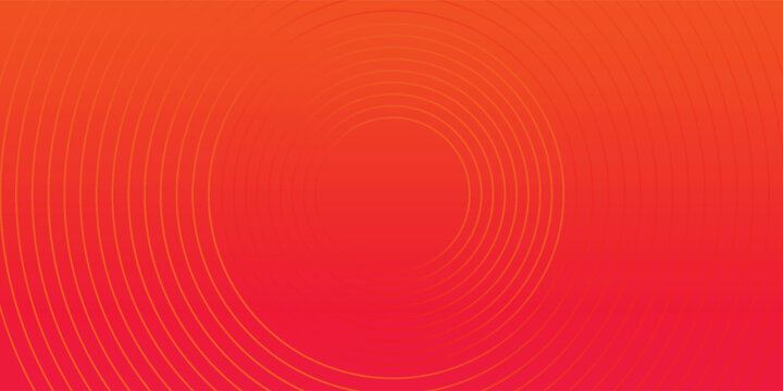 Abstract orange and red gradient background featuring concentric circular lines, geometric ripples, and central copy space.