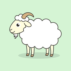 Obraz premium Cute Sheep and Goat Cartoon Collection Farm Animal Character Set
