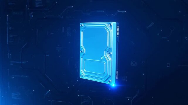 Abstract Computer Hard Drive Icon Animation