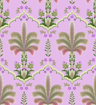 damask tropical summer seamless print pattern