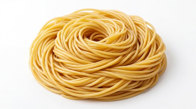 Fresh yellow egg noodles nest