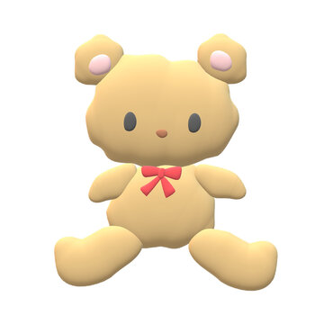 クレイ風ぷっくりテディベア