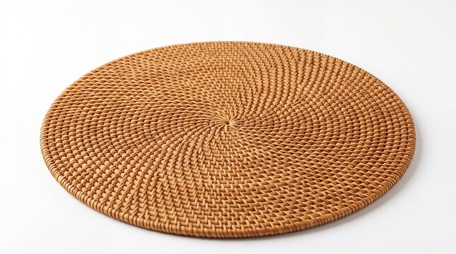 Round woven rattan table place mat
