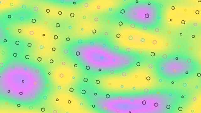 Abstract Geometric Shapes Appearing on Colorful Blurry Background