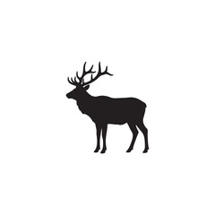 Fototapeta premium Silhouette of a majestic elk with large antlers