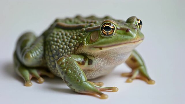 Close-up frog with textured green-brown skin