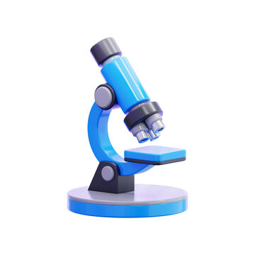 3D Microscope Icon Transparent Background Clay Style